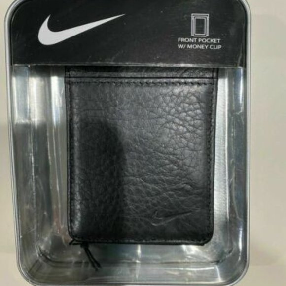 Nike Pebble Leather Wallet Magnetic Closure brand logo accent - Picture 4 of 4